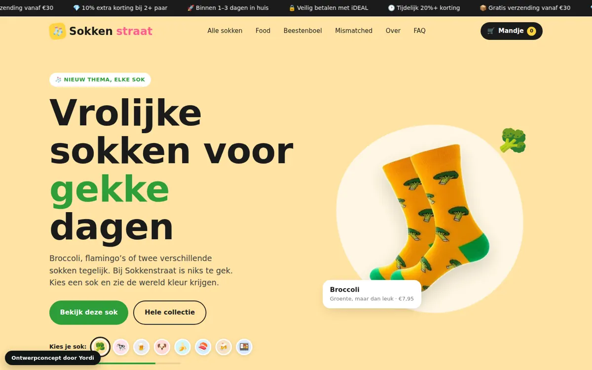 Sokkenstraat op laptop